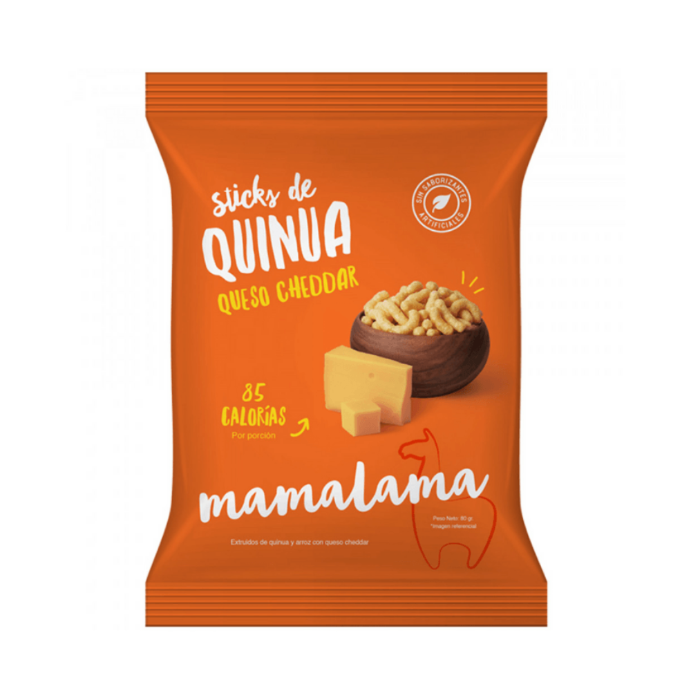 STICKS DE QUINUA QUESO CHEDAR 20 GR - MAMALAMA