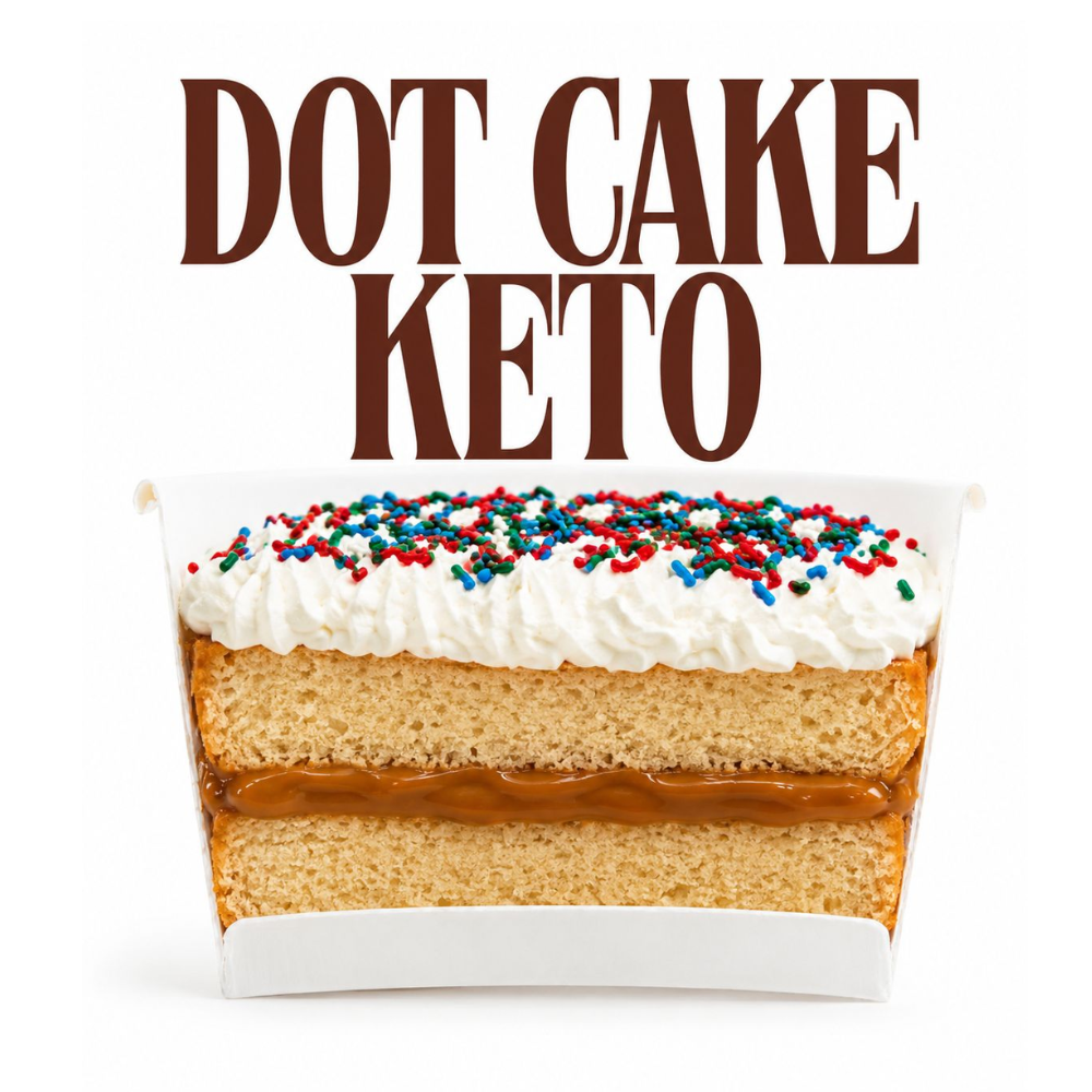 DOT CAKE DE VAINILLA CON MANJAR DE COCO Y CHANTILLY PROTEICO KETO - ALICE BAKERY