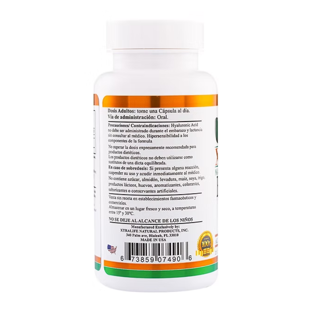 HYALURONIC  ACID 100MG 60 CAP - XTRALIFE