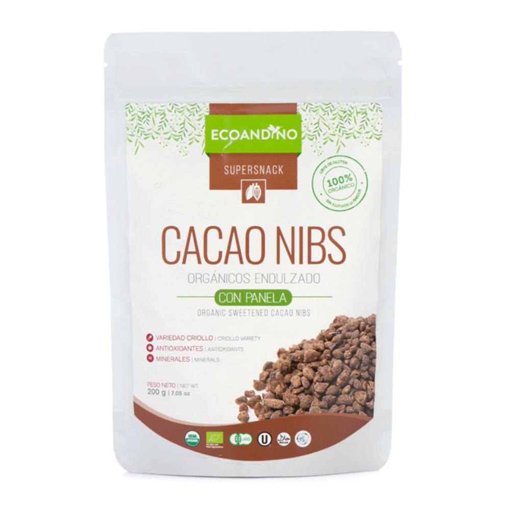 CACAO NIBS ENDULZADO CON PANELA- ECOANDINO