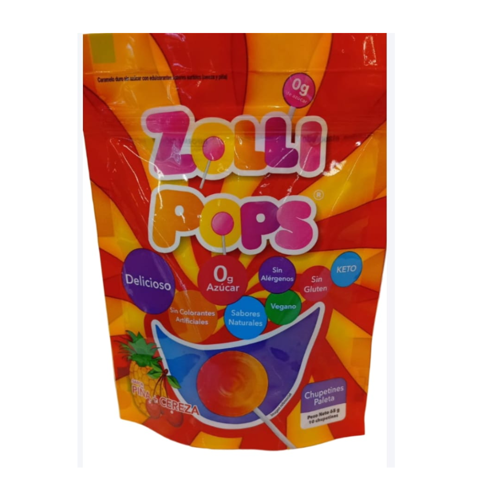 ZOLLI POPS PIÑA Y CEREZA PALETA 65G