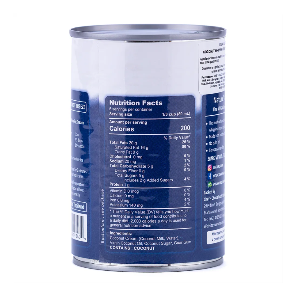 CREMA PARA BATIR DE COCO 400G NATURE´S CHARM