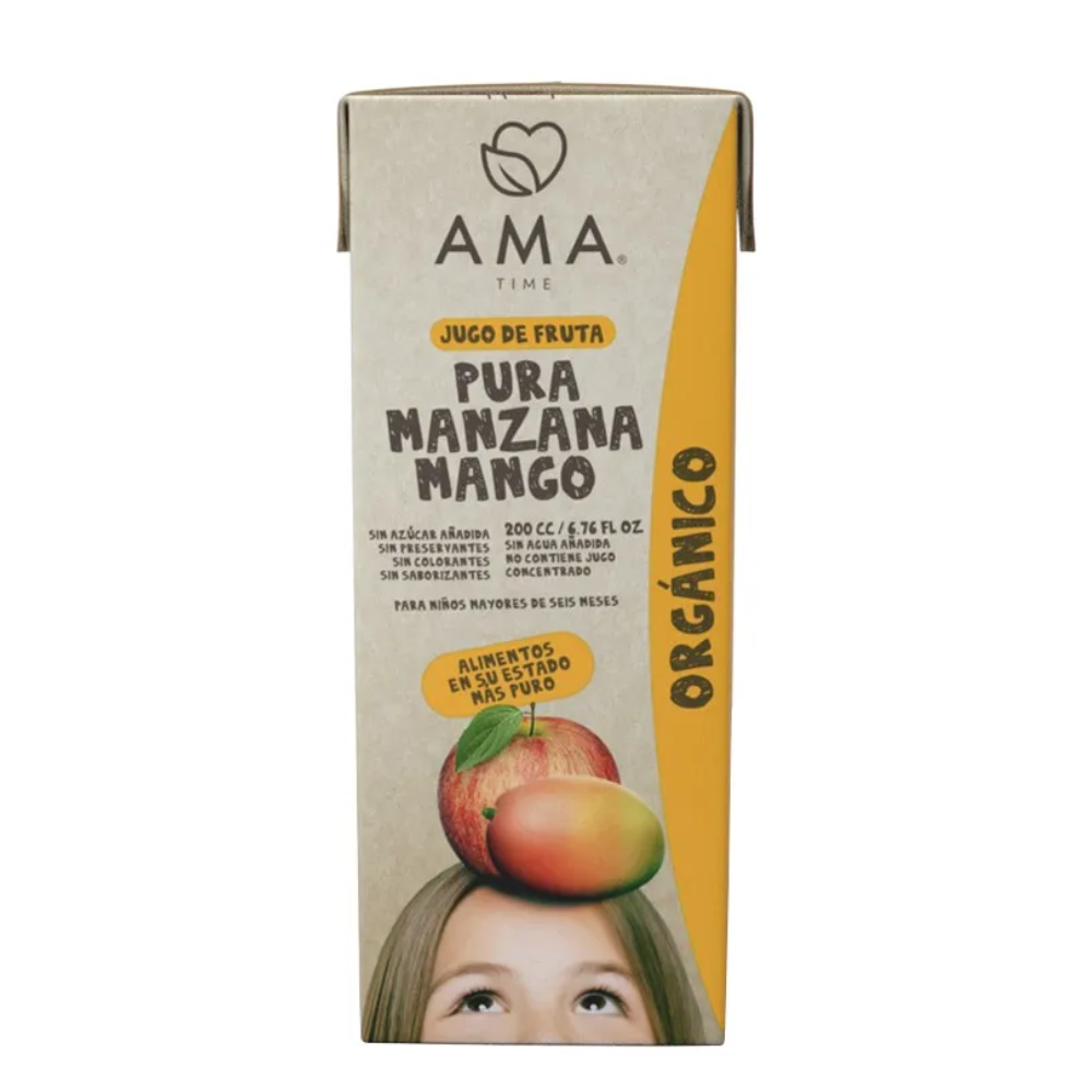 JUGO DE FRUTA DE MANZANA Y MANGO AMA 200 ML ORGANICO