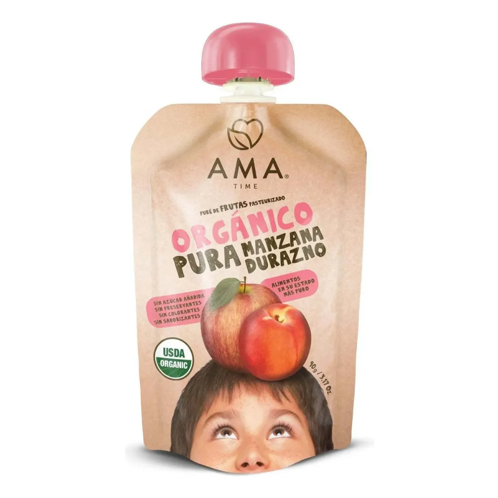 PURÉ DE  MANZANA Y DURAZNO AMA