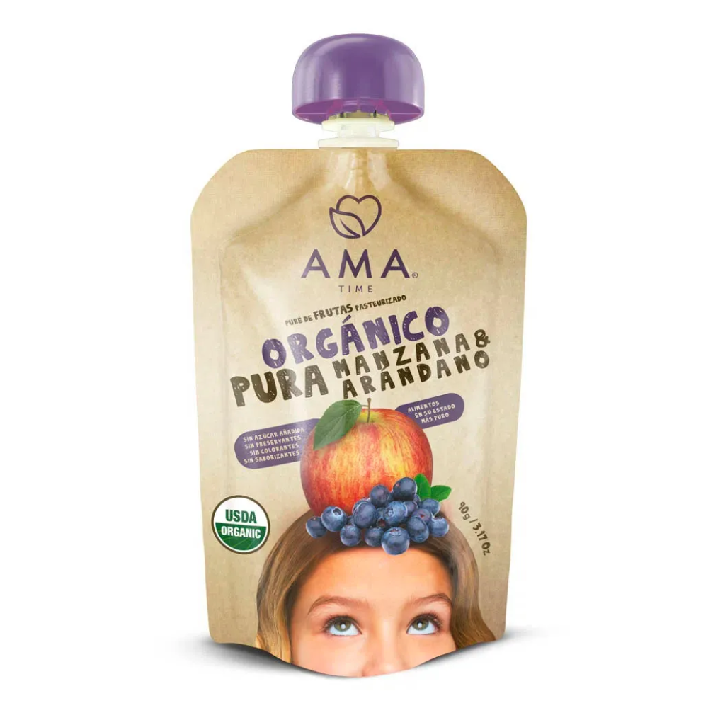 PURE DE MANZANA Y ARANDANO 90G ORGANICO-AMA