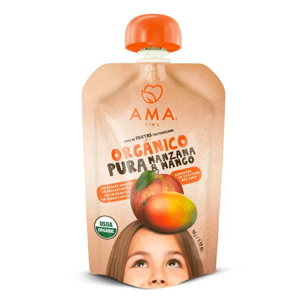 PURE DE MANZANA Y MANGO 90G. ORGANICO-AMA