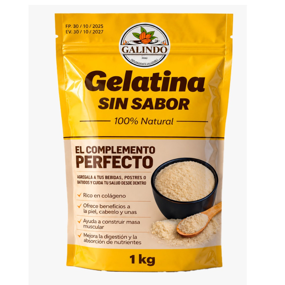 GELATINA SIN SABOR 1KG - GALINDO