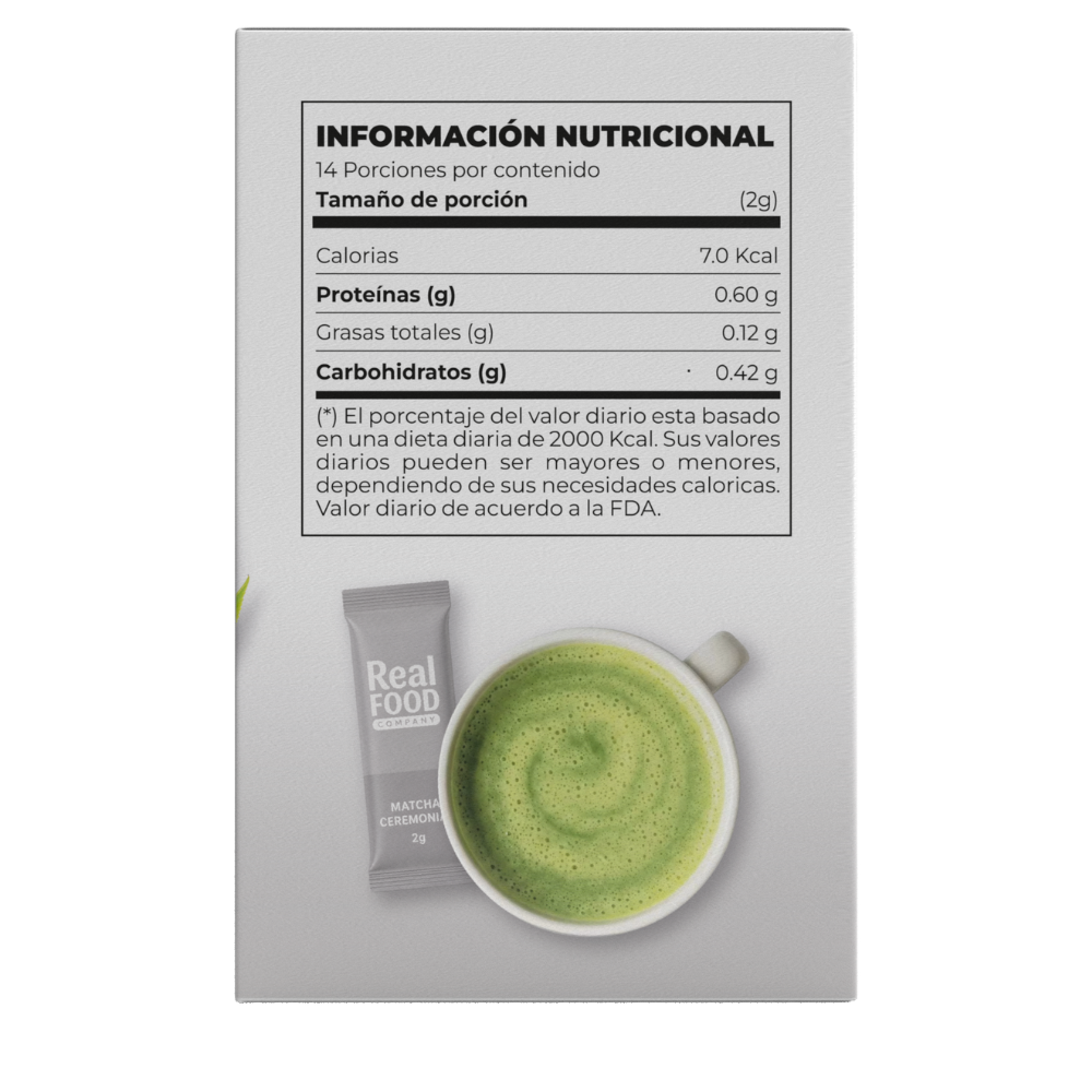 MATCHA CEREMONIAL 14 SACHET 2 G REAL FOOD