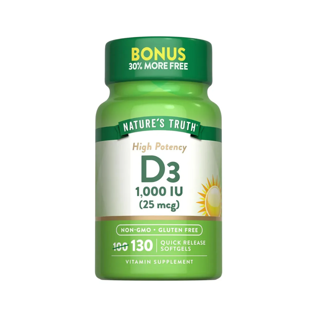 D3 1000 IU 25MCG 130SOFTGELS NATURES TRUTH