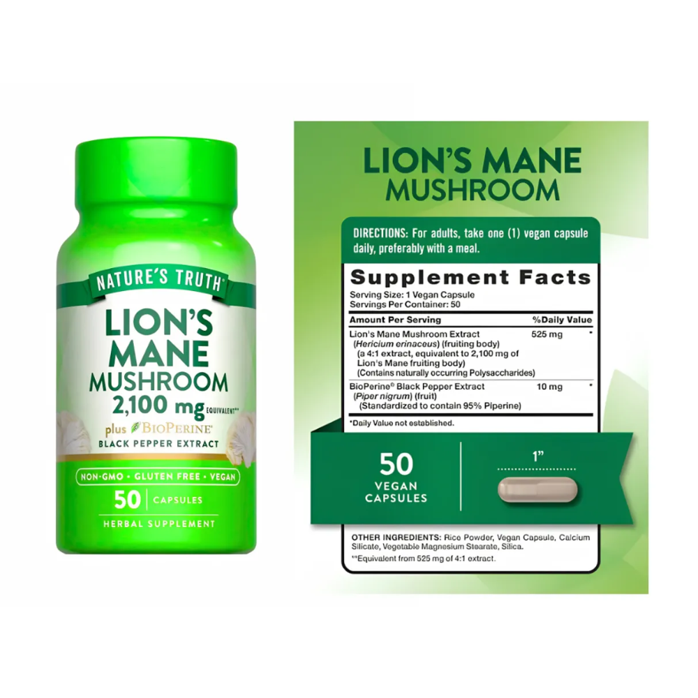 LION´S MANE MUSHROOM 2100MG NATURES TRUTH