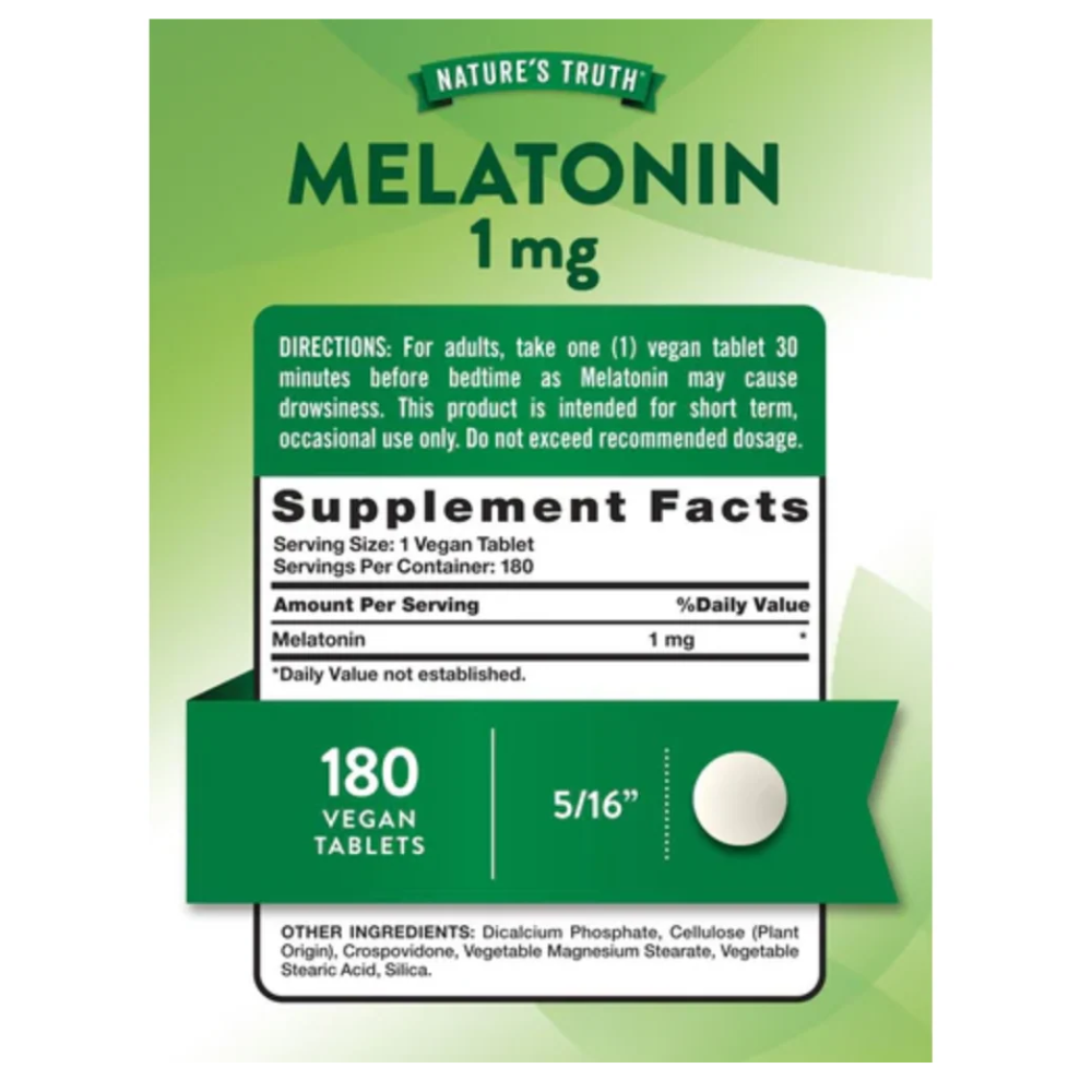 SLEEP MELATONIN 1MG 180TABS NATURES TRUTH