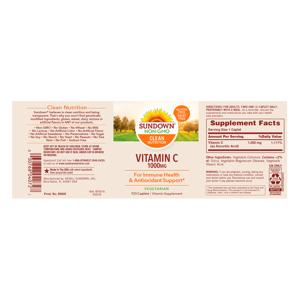 VITAMINAS C 1000 MG 133TAB - SUNDOWN