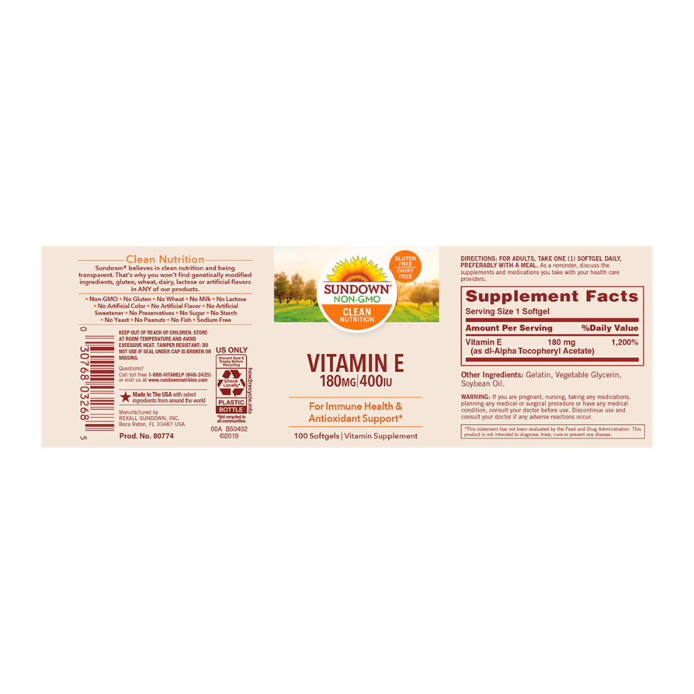 VITAMINA E 180MG/400IU - SUNDOWN