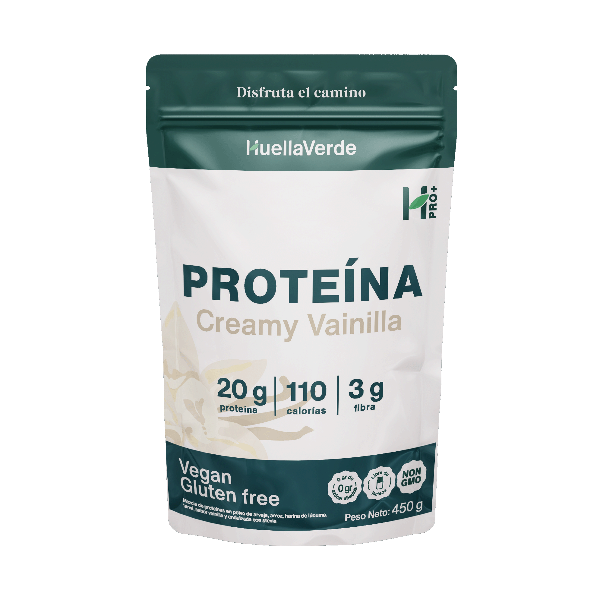 PROTEÍNA VEGETAL CREAMY VAINILLA 450GR HUELLA VERDE
