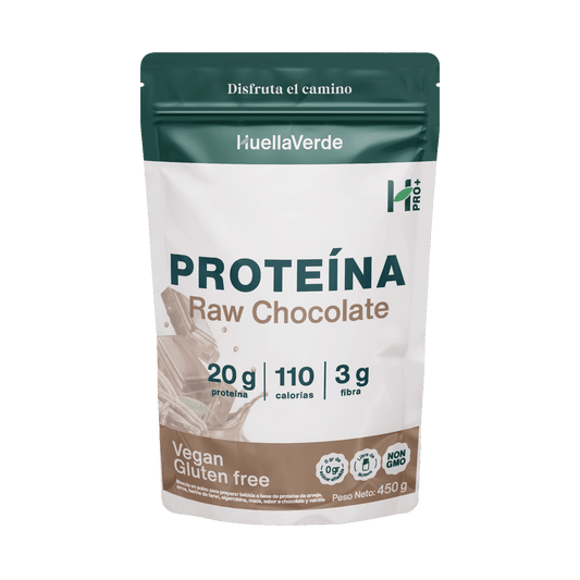 PROTEÍNA VEGETAL RAW CHOCOLATE 450GR HUELLA VERDE