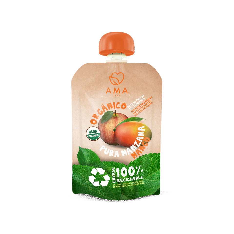 PURE DE MANZANA Y MANGO 90G. ORGANICO-AMA