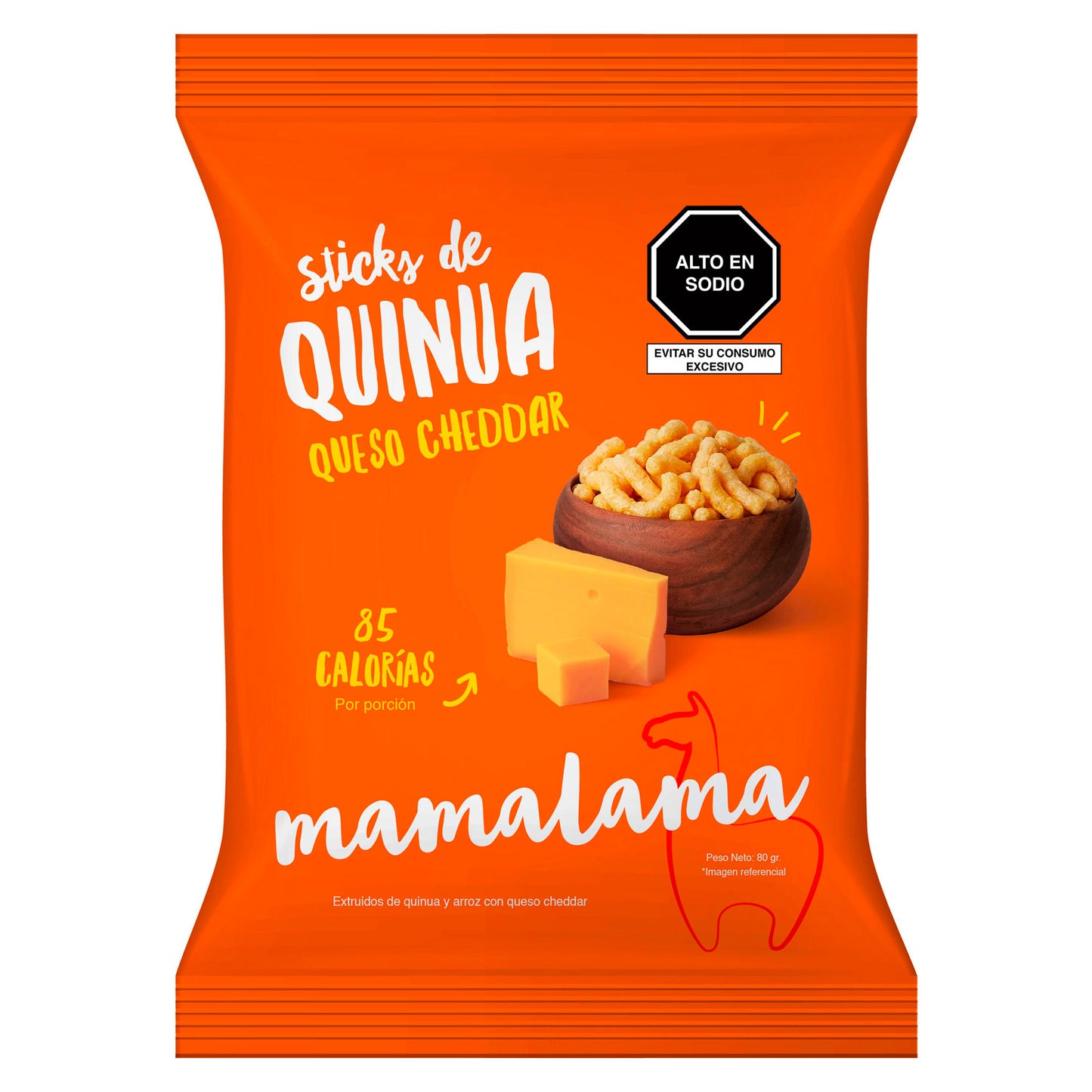 STICKS DE QUINUA QUESO CHEDAR 80 GR - MAMALAMA