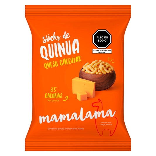 STICKS DE QUINUA QUESO CHEDAR 80 GR - MAMALAMA