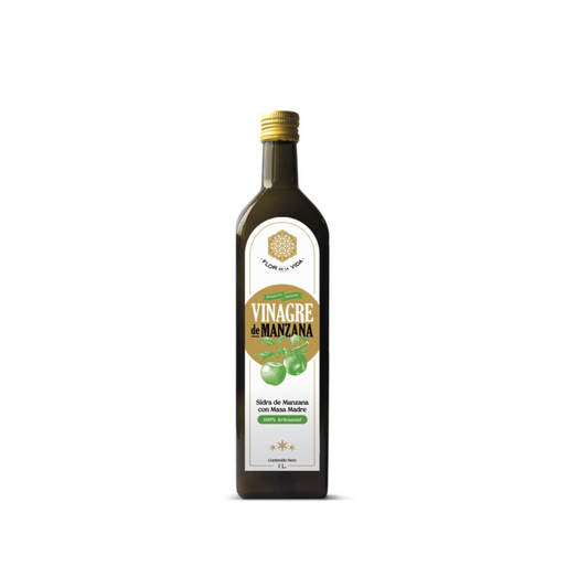 VINAGRE  DE MANZANA CON MASA MADRE  - FLOR DE LA VIDA 1L