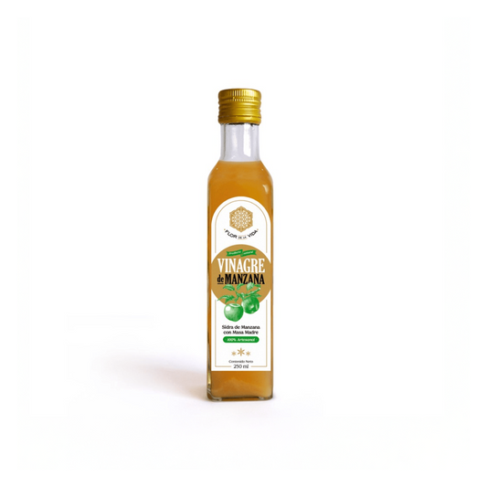 VINAGRE  DE MANZANA CON MASA MADRE-  FLOR DE  LA VIDA 250ML