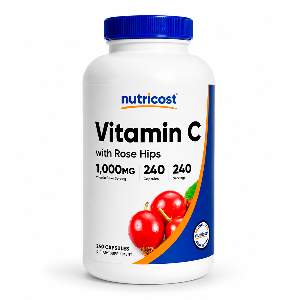 VITAMIN C WITH ROSE HIP CAPSULES 240 CAPSULAS NUTRICOST