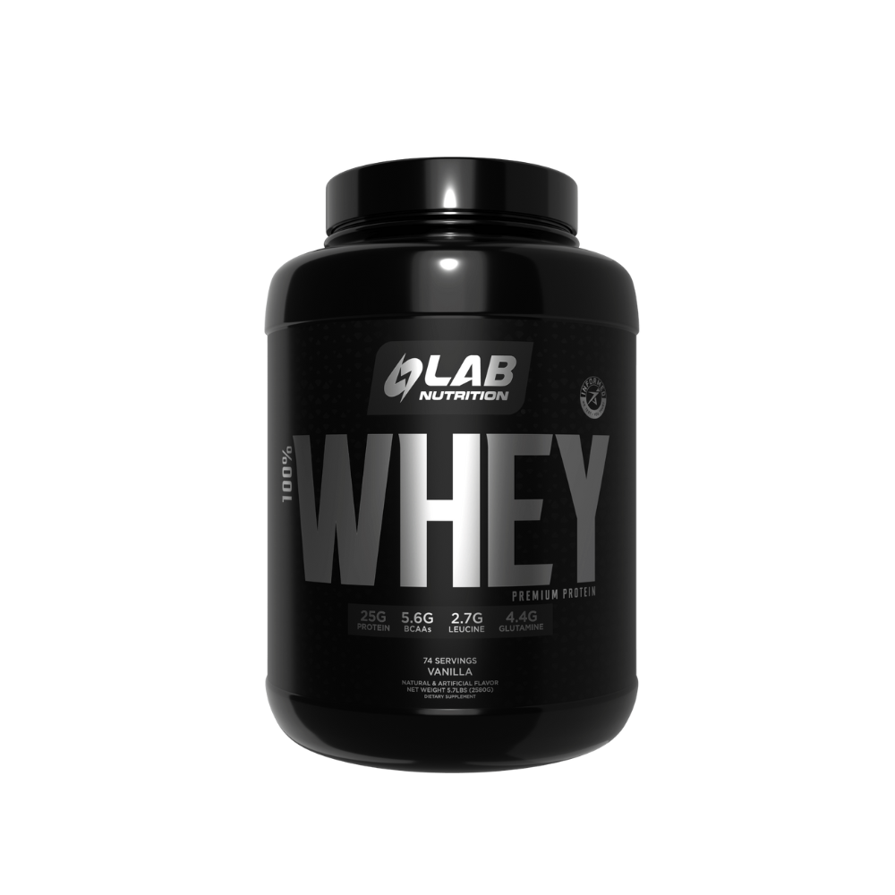 100% WHEY PREMIUM PROTEIN VAINILLA POTE 2580 Gr LAB NUTRITION