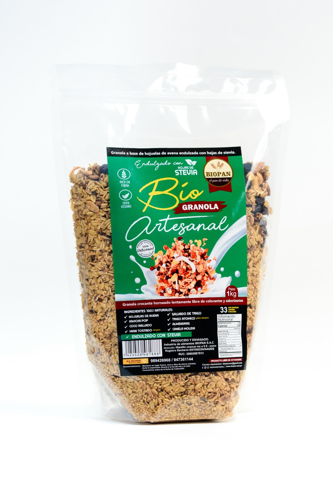 BIO GRANOLA CON STEVIA - BIOPAN 1 KG