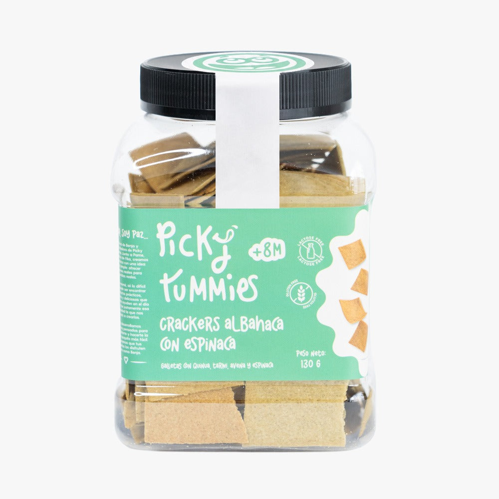 CRACKERS ALBAHACA CON ESPINACA 130GR PICKY TUMMIES