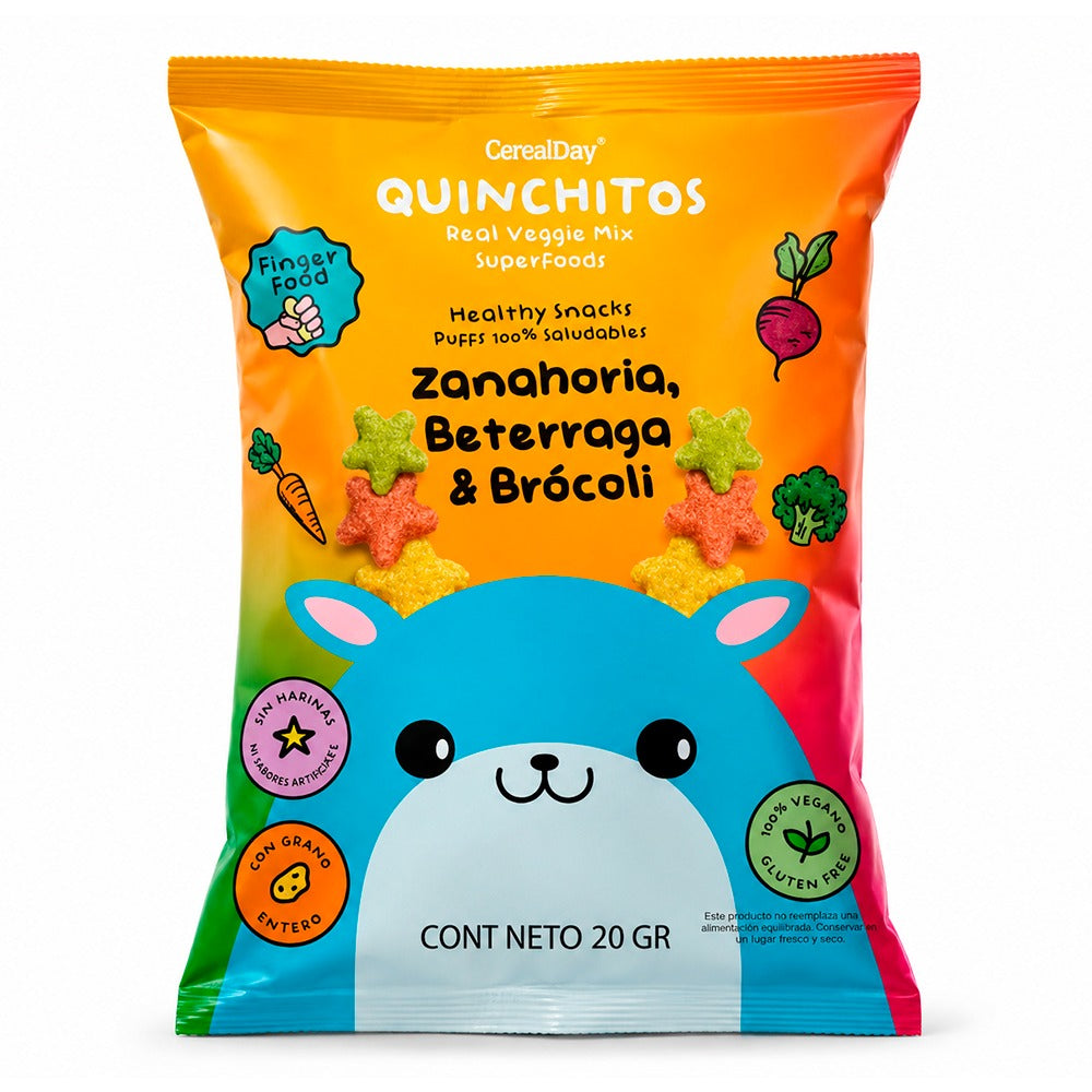 QUINCHIITOS PUFFS ZANAHORIA, BETERRAGA Y BROCOLI 20 MG