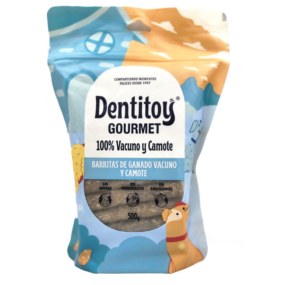 DT BARRITAS DE VACUNO Y CAMOTE GOURMET X 500 GR DENTITOY