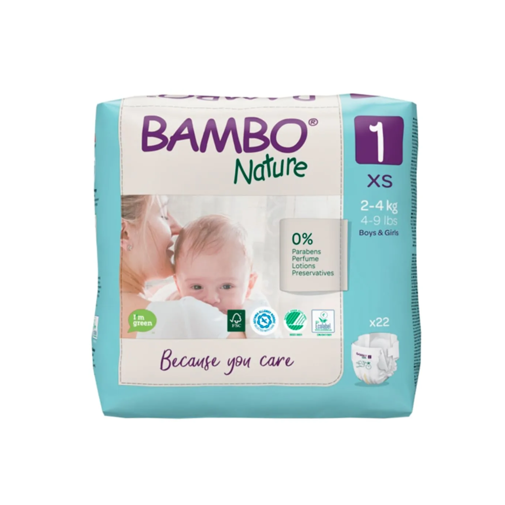 PAÑAL ECOLÓGICO TALLA # 1 - XS - BAMBOO NATURE