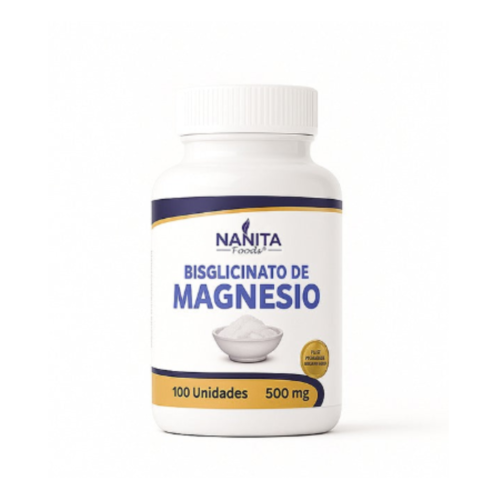 BISGLICINATO DE MAGNESIO 500 MG  100 CÁPSULAS- NANITA FOODS