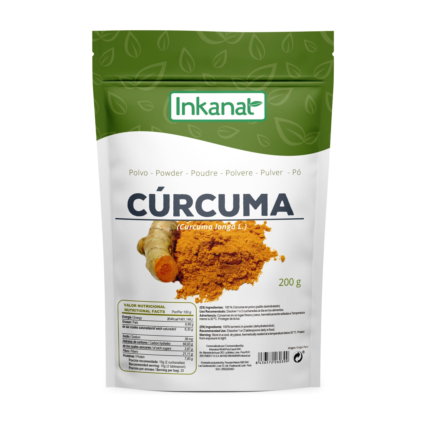 CURCUMA EN POLVO - INKANAT 200G