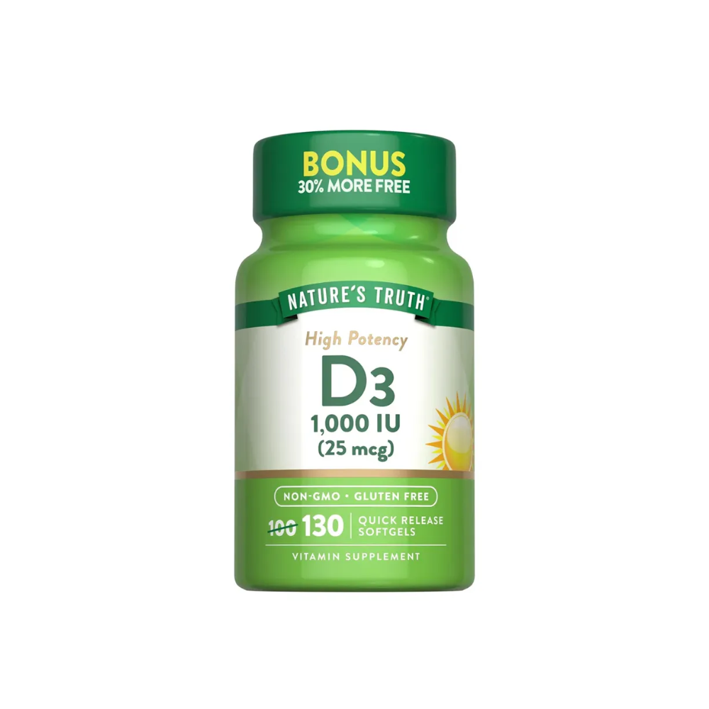 D3 1000 IU 25MCG 130SOFTGELS NATURES TRUTH