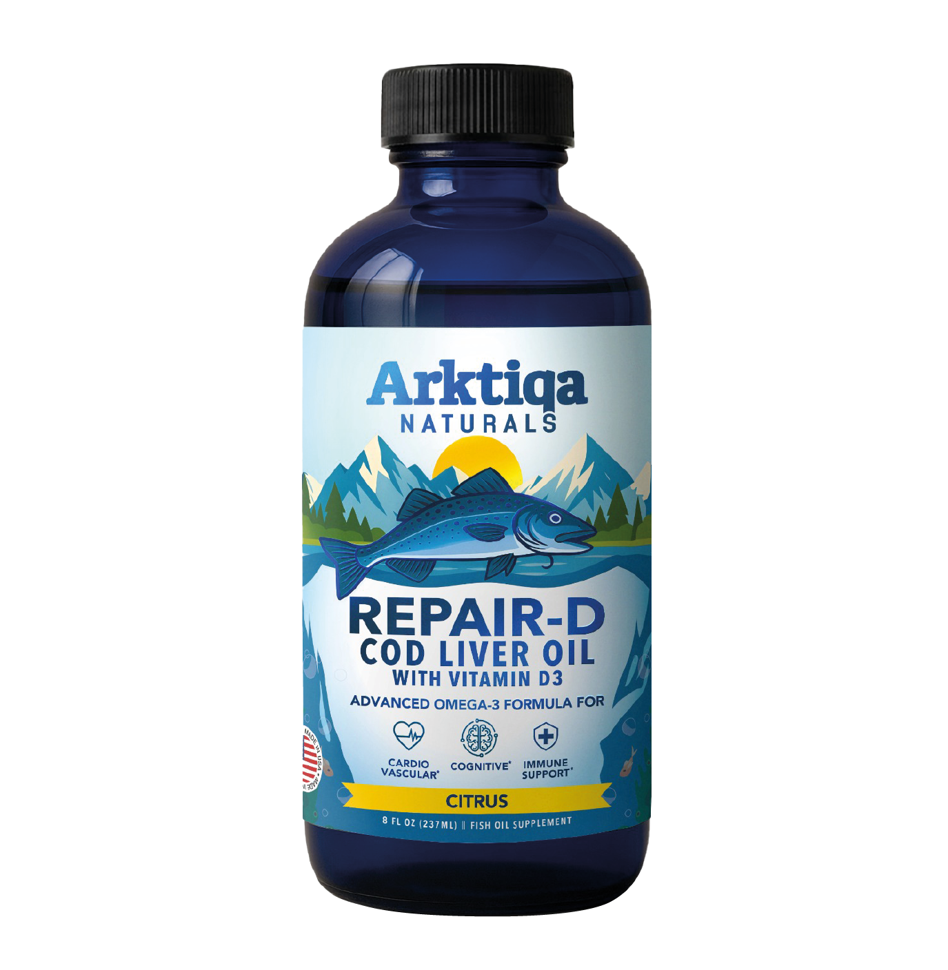 OMEGA 3 REPAIR D COD LIVER OIL X 237 SABOR LIMÓN ARKTIQA