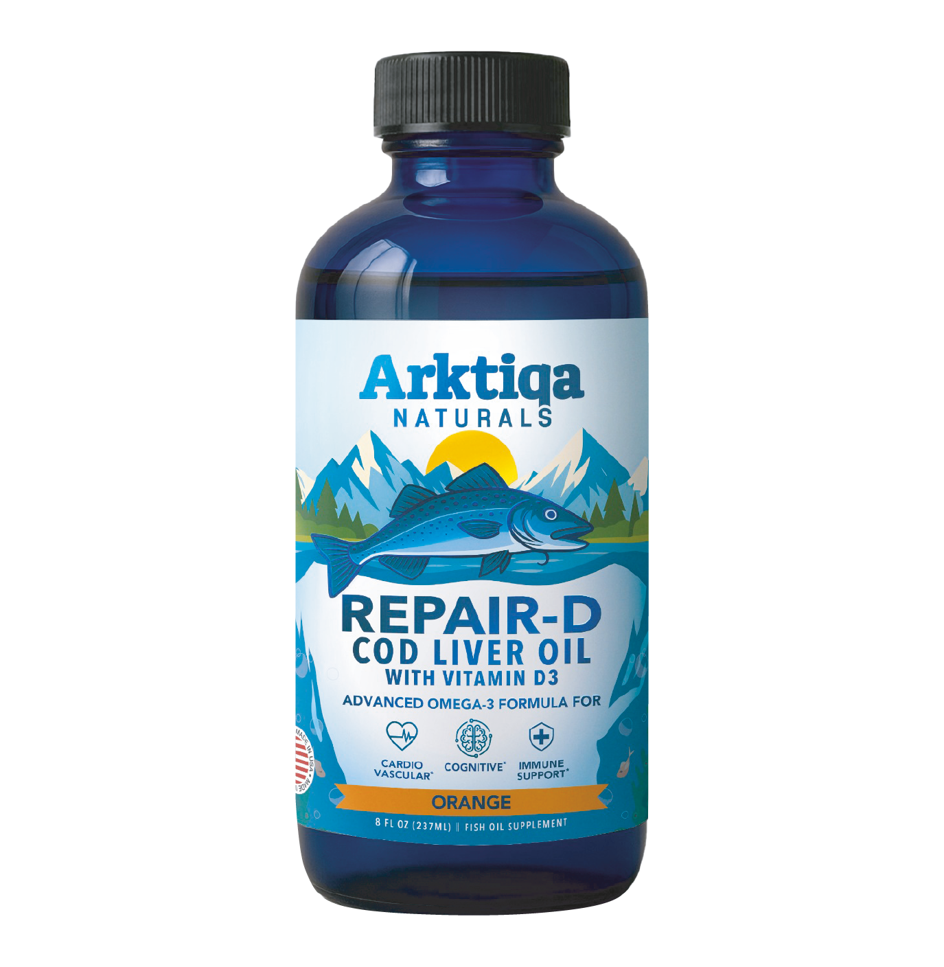 OMEGA 3 REPAIR D COD LIVER OIL X237 ML SABOR NARANJA ARKTIQA