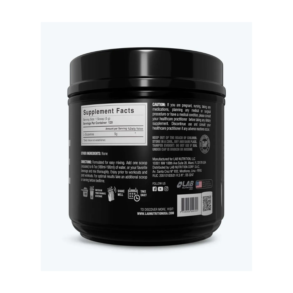 L-GLUTAMINE POWDER 600GR L- LAB NUTRITION
