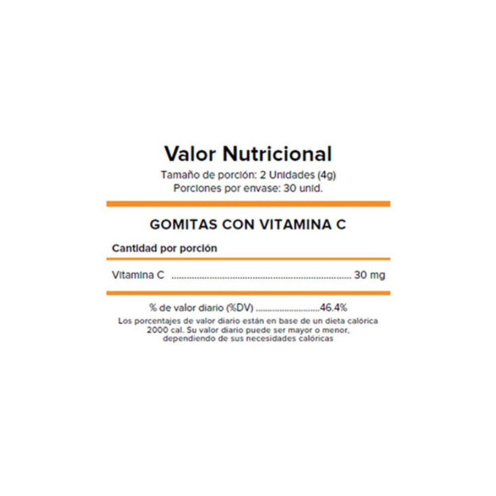 GOMITAS CON VITAMINA CON SABOR NARANJA - LIMA NATURALS