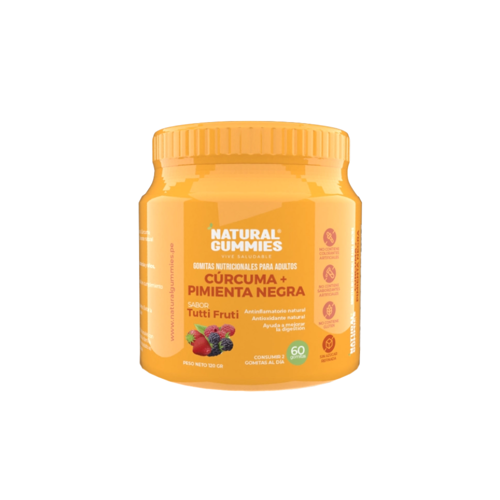 CURCUMA + PIMIENTA NEGRA 60 GOMITAS NATURAL GUMMIES