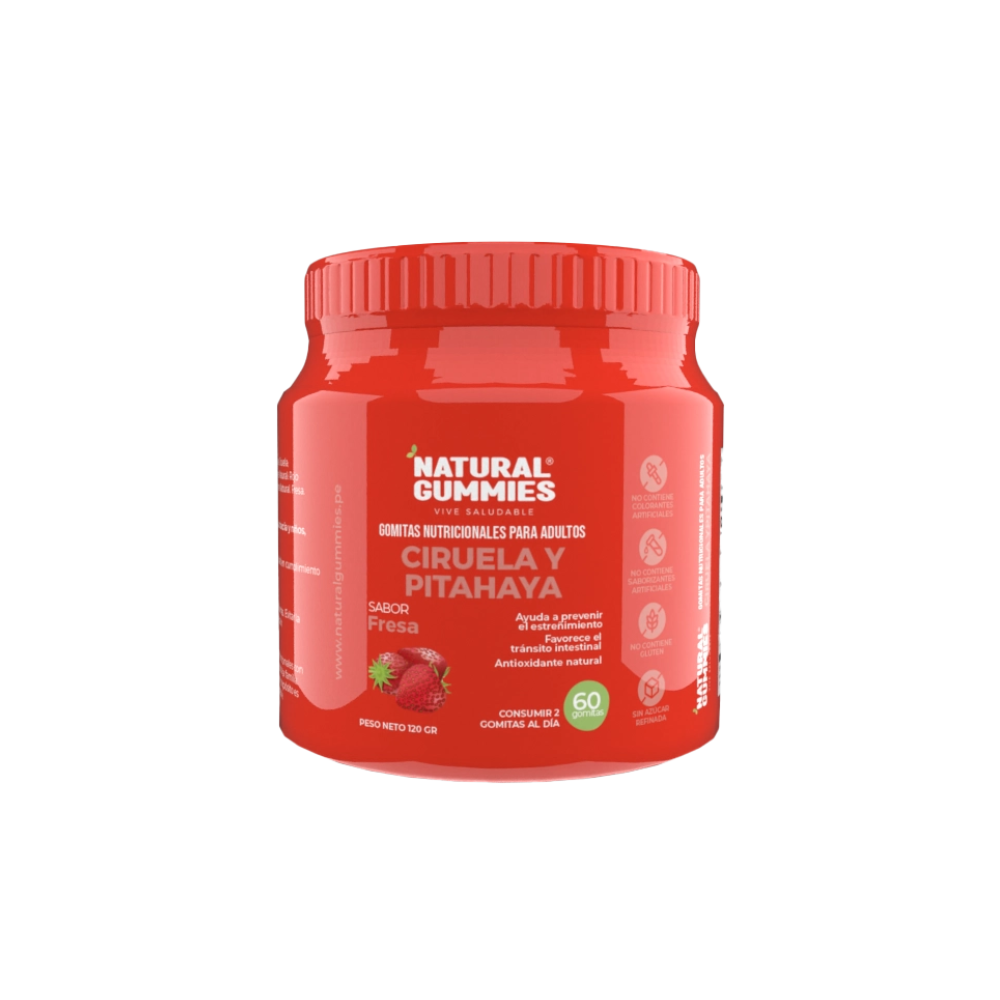CIRUELA + PITAHAYA 60 GOMITAS NATURAL GUMMIES