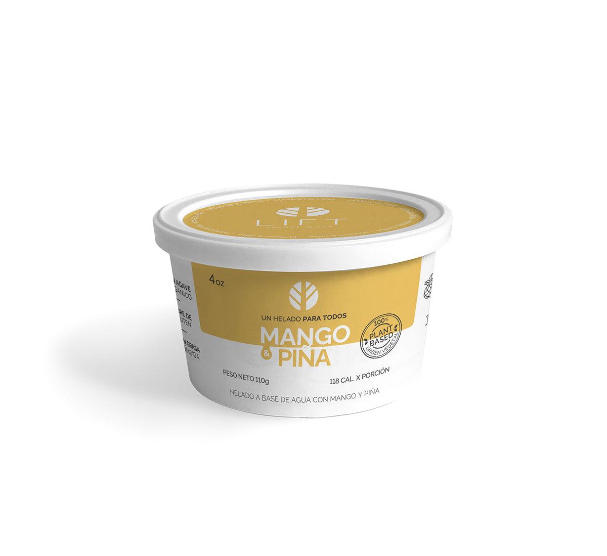 HELADO VEGANO MANGO Y PIÑA 4 OZ - LIFT