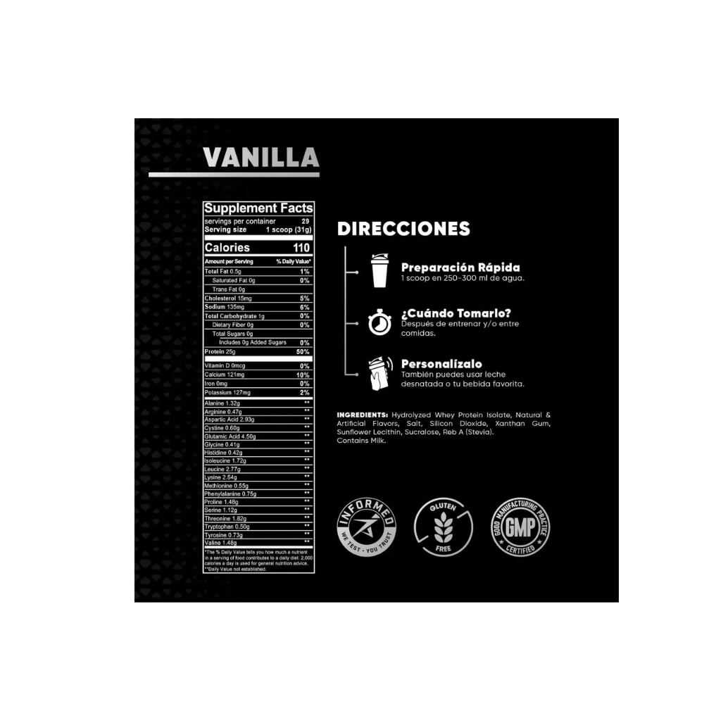 100% HYDROLYZED VAINILLA 2LB  LAB NUTRITION