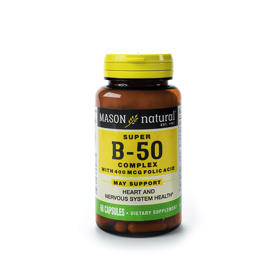 SUPER B-50 COMPLEX WITH 400 MCG - MASON NATURAL