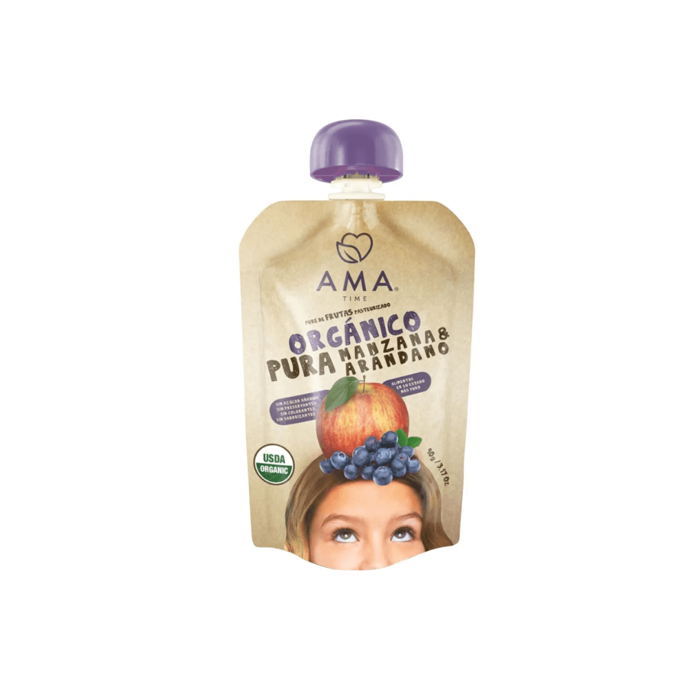 PURE DE MANZANA Y ARANDANO 90G ORGANICO-AMA