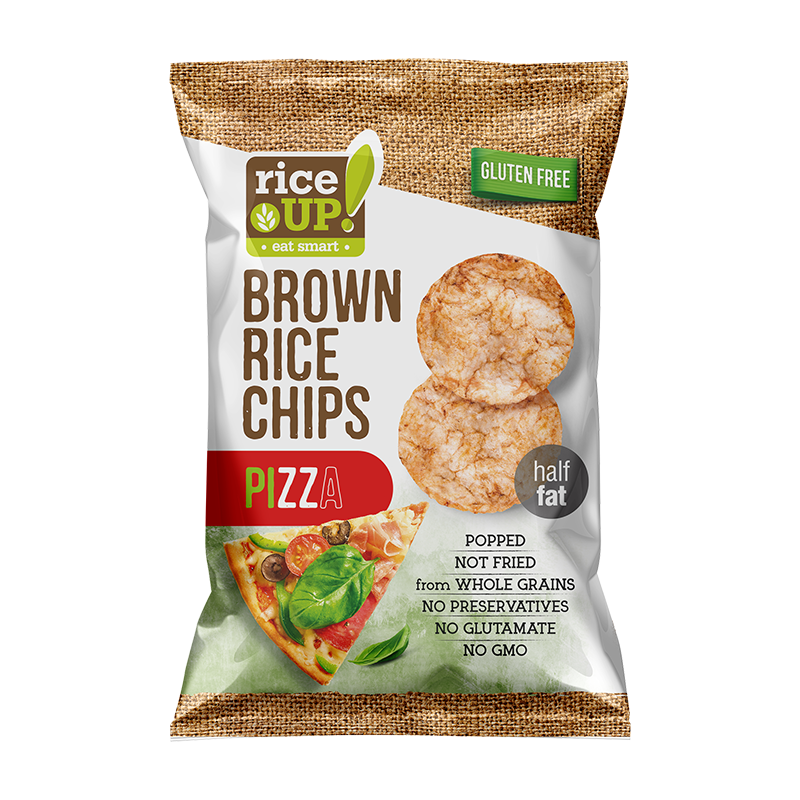 BROWN RICE CHIPS PIZZA 60GR RICE UP