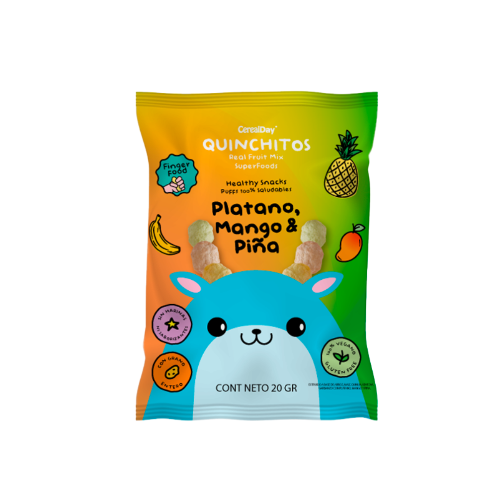 QUINCHITOS PROBIOTICO PUFFS PLATANO, MANGO Y PINA 20 GR