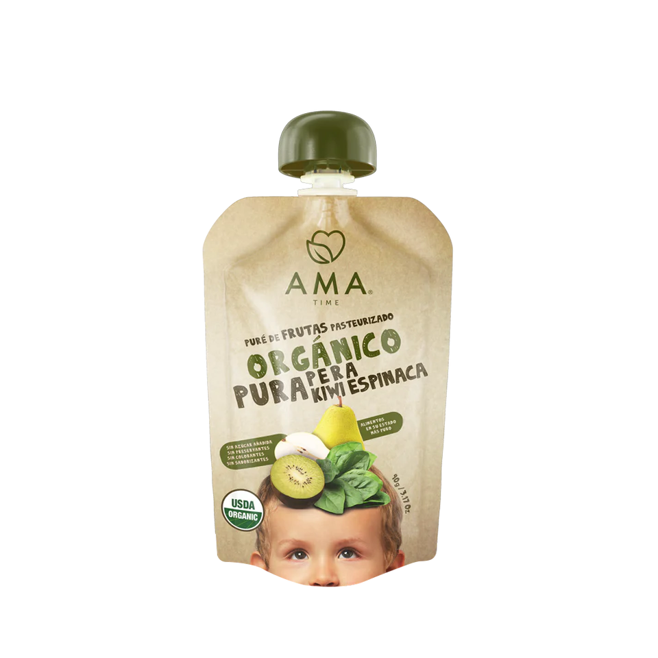 PURE DE PERA KIWI Y ESPINACA AMA 90GR ORGANICO