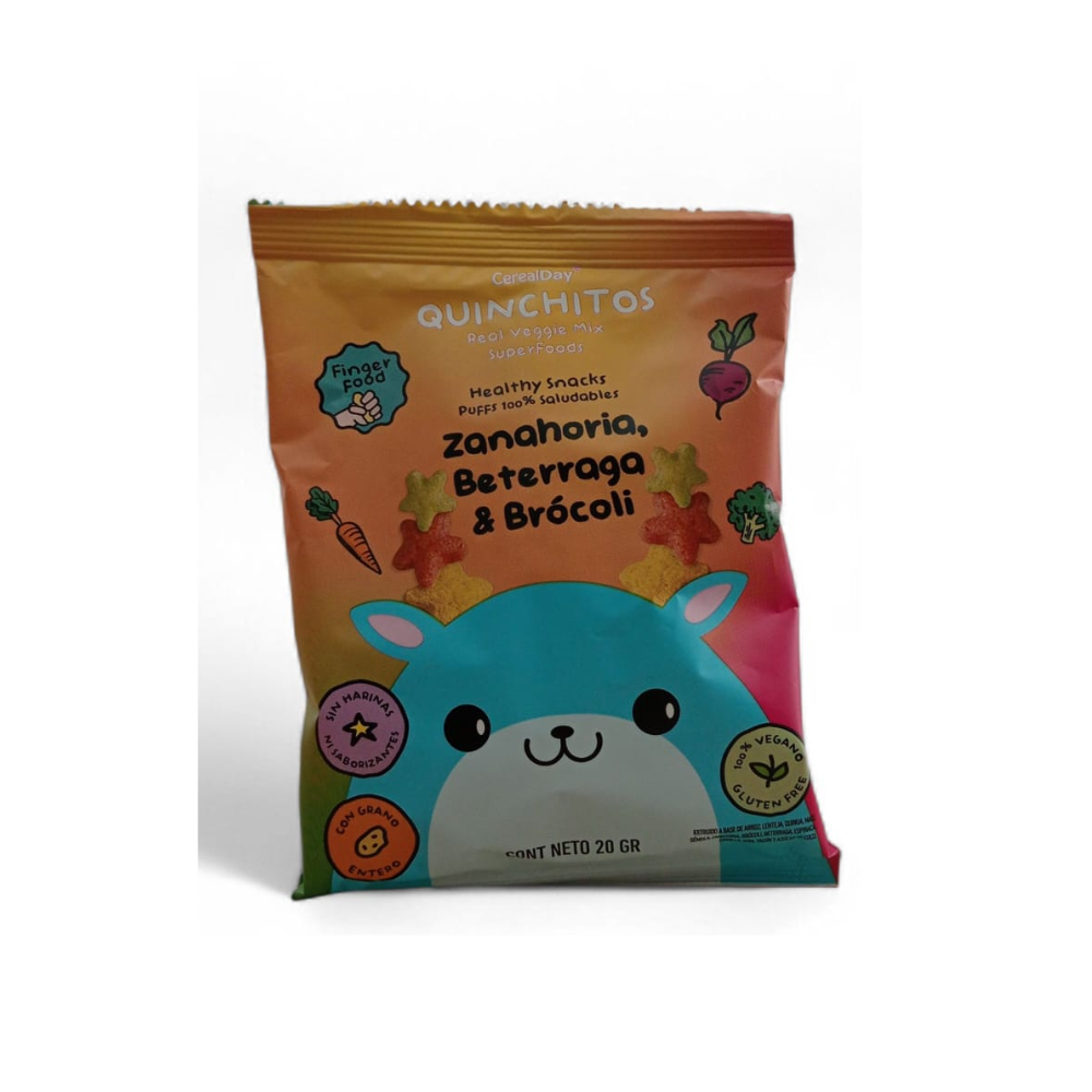 QUINCHIITOS PUFFS ZANAHORIA, BETERRAGA Y BROCOLI 20 MG