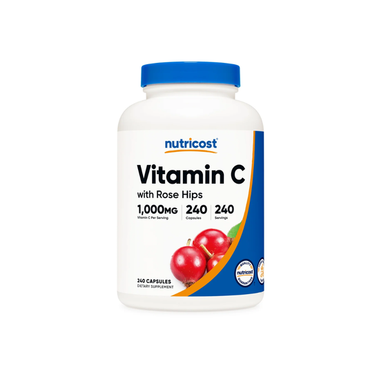 VITAMIN C WITH ROSE HIP CAPSULES 240 CAPSULAS NUTRICOST