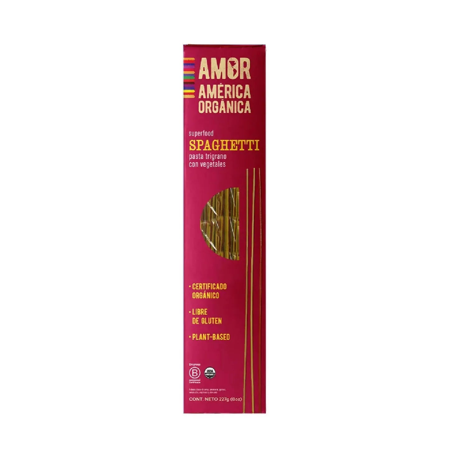 America Organica  Spaghetti Trigano C/Vegetales 227 GR
